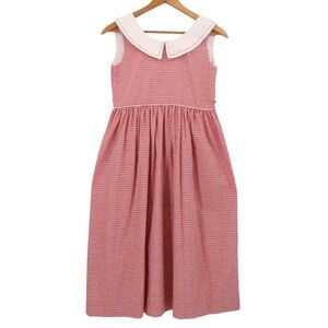 Strasburg Gingham Peter Pan Collar Dress Womens Size 14 Vintage 90s Cotton